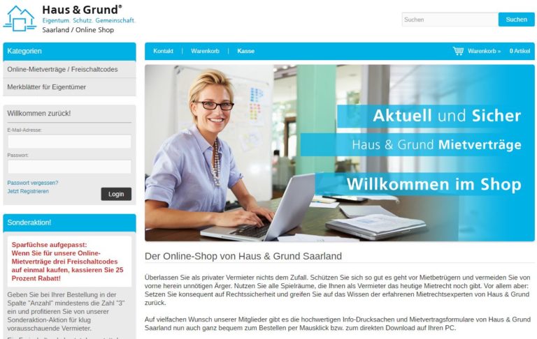 Bequem online kaufen - zum Shop von Haus & Grund Rlp
